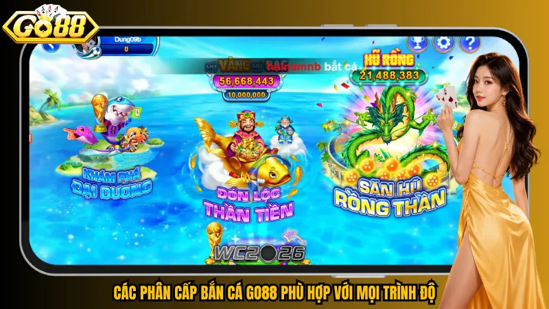 Bắn Cá Go88 – Tỷ Phú Đại Dương, Săn Hũ Triệu Xu 4 Các phân cấp bắn cá Go88 phù hợp với mọi trình độ