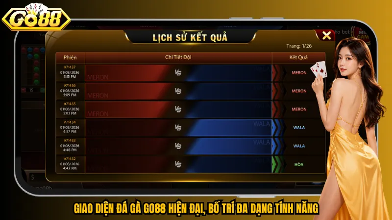Đá Gà Go88 - Xem Trực Tiếp, Cược Nhanh Từng Pha Đối Đầu 3 Giao diện đá gà Go88 hiện đại, bố trí đa dạng tính năng
