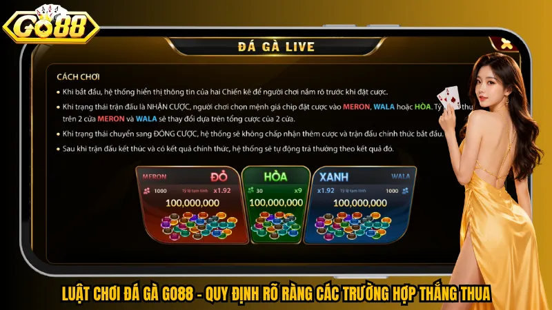 Đá Gà Go88 - Xem Trực Tiếp, Cược Nhanh Từng Pha Đối Đầu 4 Luật chơi đá gà Go88 – Quy định rõ ràng các trường hợp thắng thua